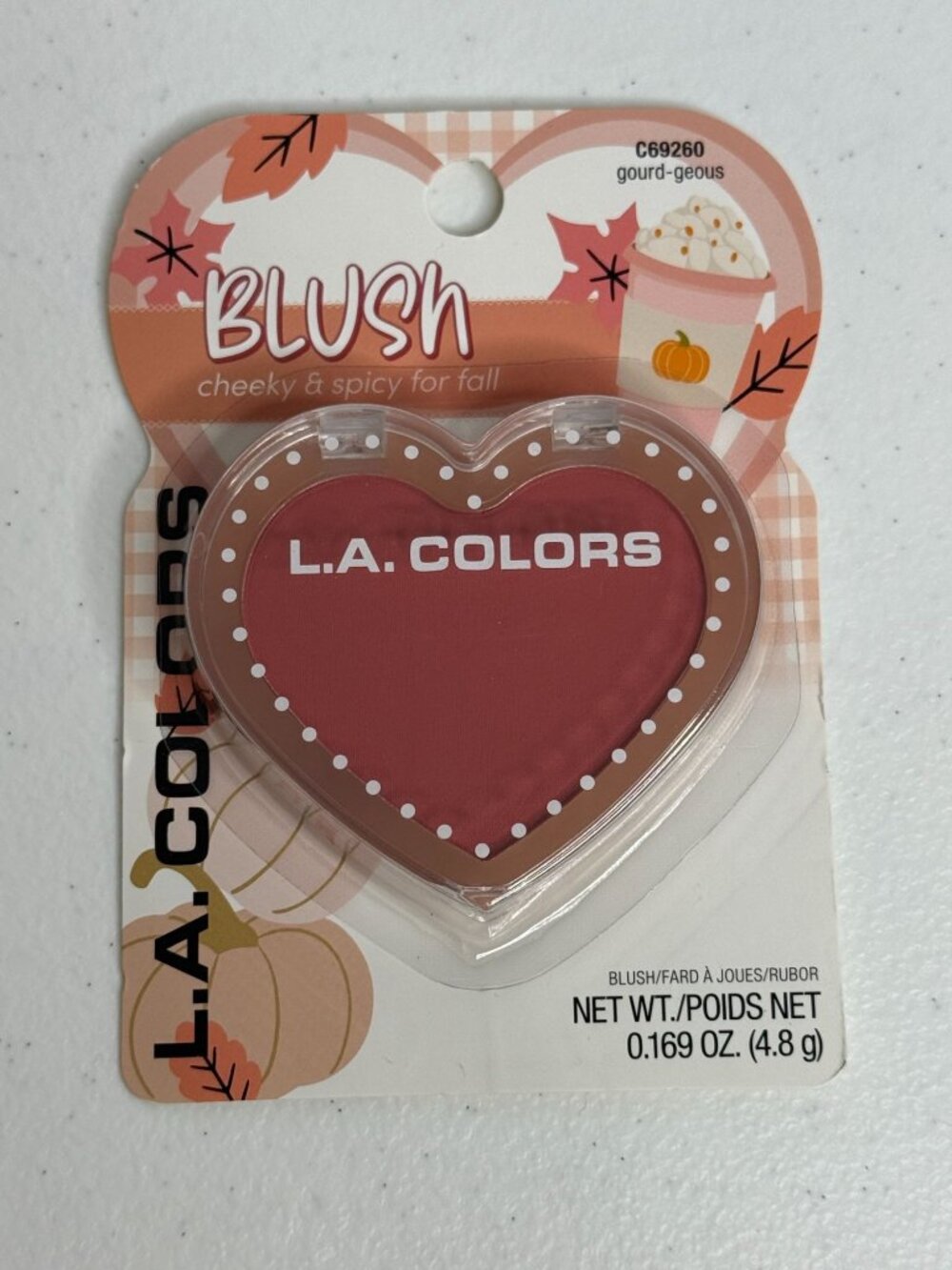 L.A. Colors Gourd-geous Fall Blush Pumpkin Spice Heart Coquette Makeup